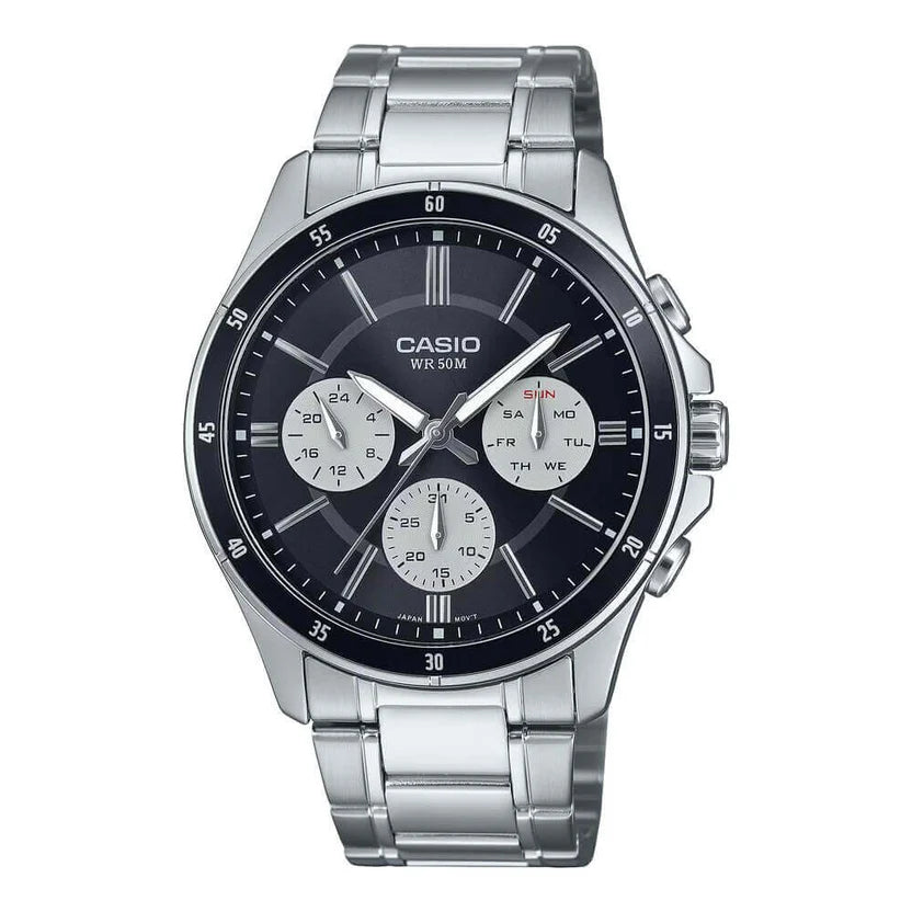 Reloj Casio MTP-1374D-1A3VDF Negro Acero Multifunción 50M