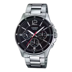 Reloj Casio MTP-1374D-1AV Acero Inoxidable Negro Día y Fecha