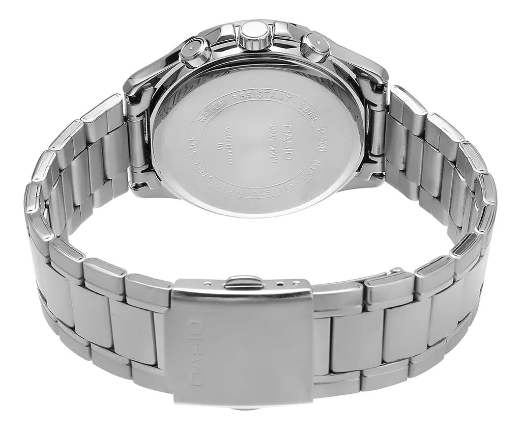 Reloj Casio MTP-1374D-1AV Acero Inoxidable Negro Día y Fecha