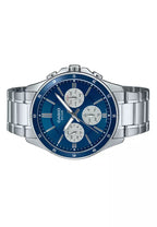 Reloj Casio MTP-1374D-2A3 Acero Inoxidable Esfera Azul Claro Día y Fecha 50M