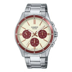 Reloj Casio MTP-1374D-5A2 Acero Inoxidable Esfera Café Multifunción 50M