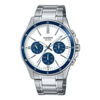 Reloj Casio MTP-1374D-7A2 Acero Inoxidable Esfera Blanca Multifunción 50M