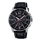 Reloj Casio MTP-1374L-1AV Correa de Cuero Negro Día y Fecha