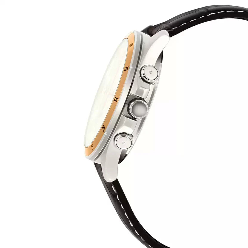 Reloj Casio MTP-1374L-7A Correa de Cuero Negro Esfera Blanca Multifunción 50M