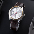 Reloj Casio MTP-1374L-7A Correa de Cuero Negro Esfera Blanca Multifunción 50M