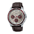 Reloj Casio MTP-1374L-7A1 Correa de Cuero Negro Esfera Blanca Multifunción 50M
