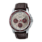 Reloj Casio MTP-1374L-7A1 Correa de Cuero Negro Esfera Blanca Multifunción 50M