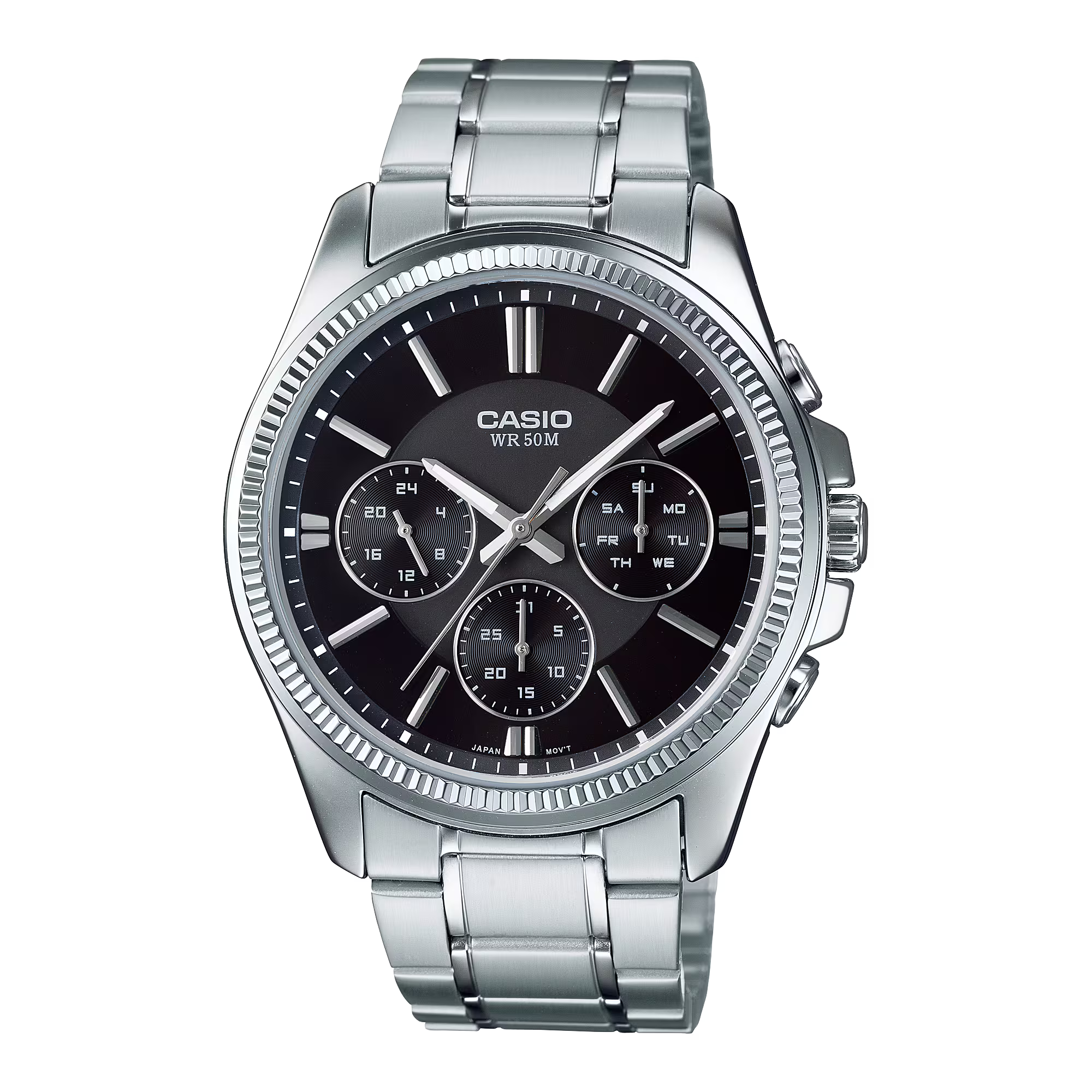 Reloj Casio MTP-1375D-1AV Acero Inoxidable Negro Día y Fecha
