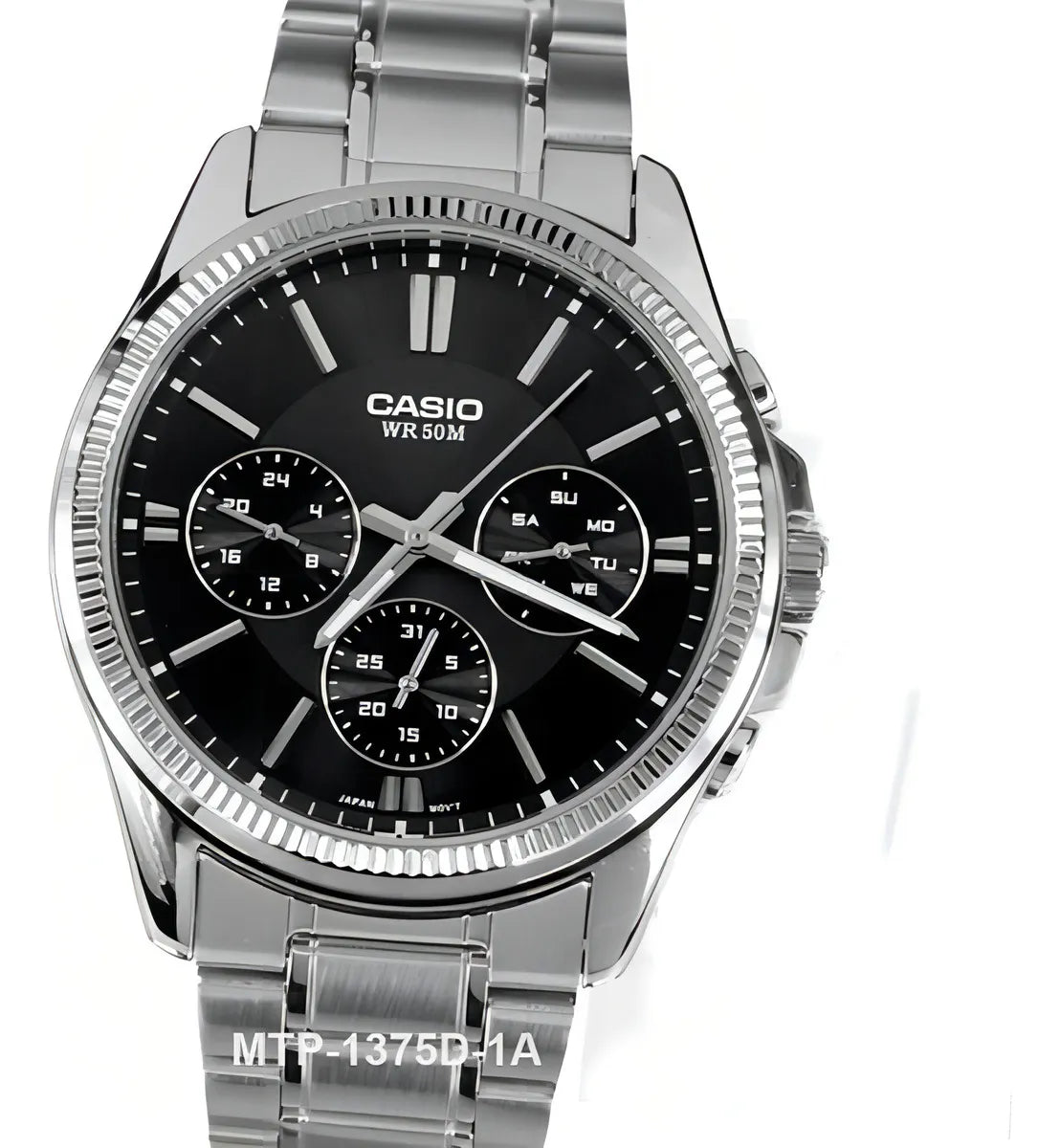 Reloj Casio MTP-1375D-1AV Acero Inoxidable Negro Día y Fecha