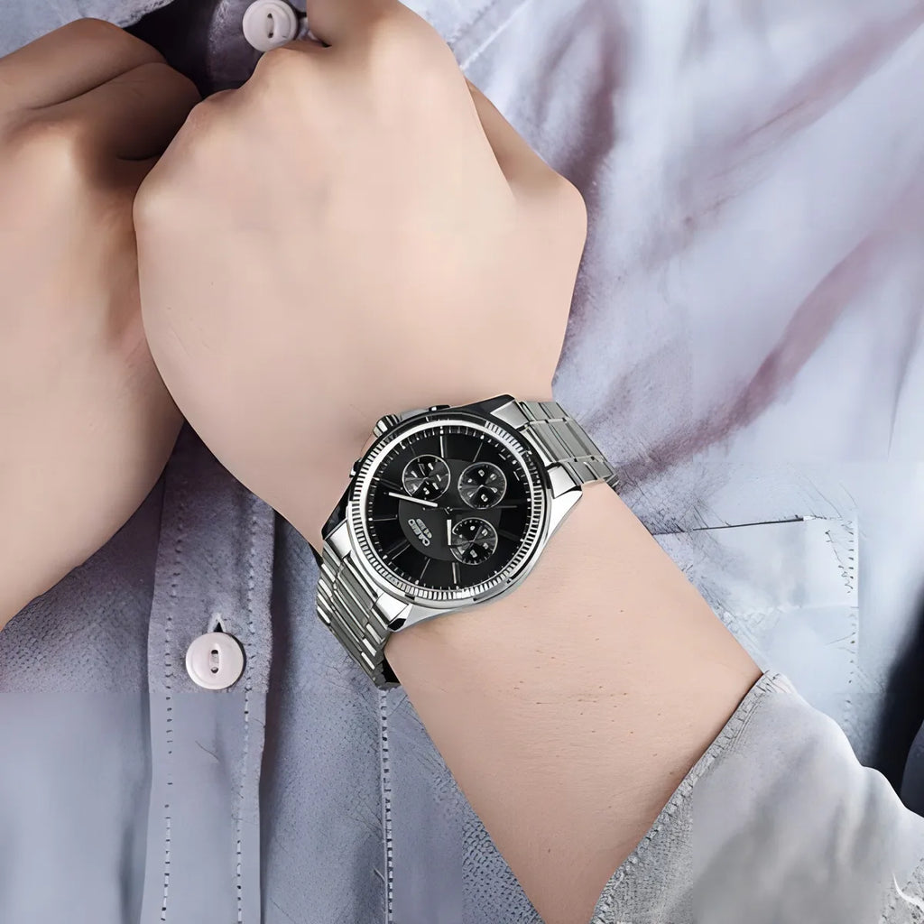 Reloj Casio MTP-1375D-1AV Acero Inoxidable Negro Día y Fecha