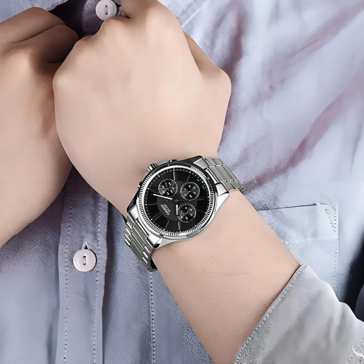 Reloj Casio MTP-1375D-1AV Acero Inoxidable Negro Día y Fecha