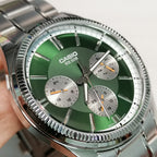 Reloj Casio MTP-1375D-3A Acero Inoxidable Esfera Verde Multifunción 50M