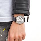 Reloj Casio MTP-1375L-7AV Correa de Cuero Negro Esfera Blanca Multifunción 50M