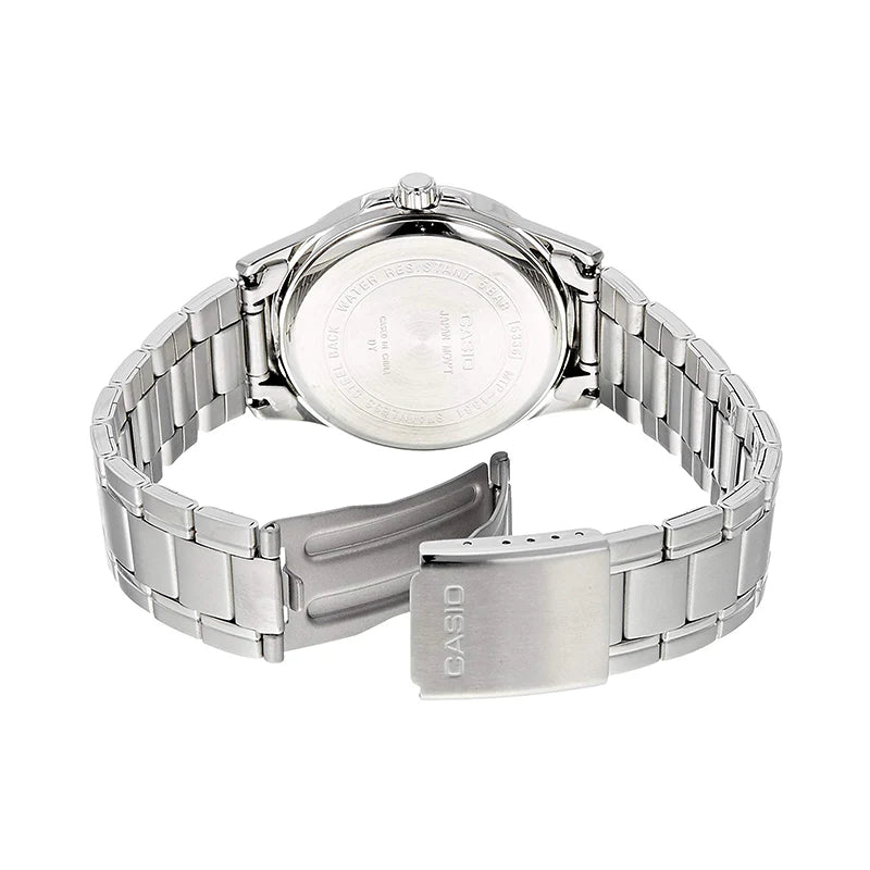 Reloj Casio MTP-1381D-1AV Acero Inoxidable Esfera Negra 50M