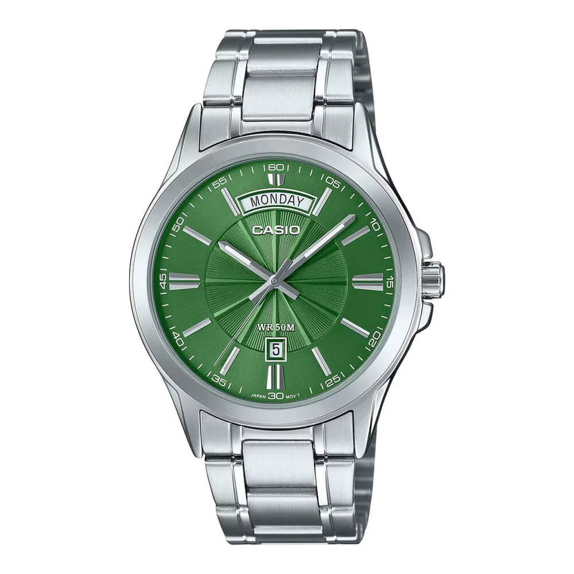Reloj Casio MTP-1381D-3AVDF Verde Acero Multifunción 50M