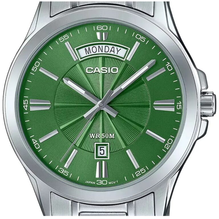 Reloj Casio MTP-1381D-3AVDF Verde Acero Multifunción 50M
