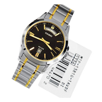 Reloj Casio MTP-1381G-1AV Dorado Acero Inoxidable Esfera Negra Multifunción 50M