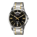Reloj Casio MTP-1381G-1AV Dorado Acero Inoxidable Esfera Negra Multifunción 50M