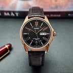 Reloj Casio MTP-1384L-1AVDF Negro Cuero Marrón 100M