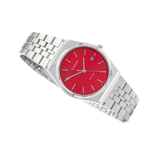 Reloj Casio MTP-B145D-4A2V Acero Inoxidable Esfera Roja 50M