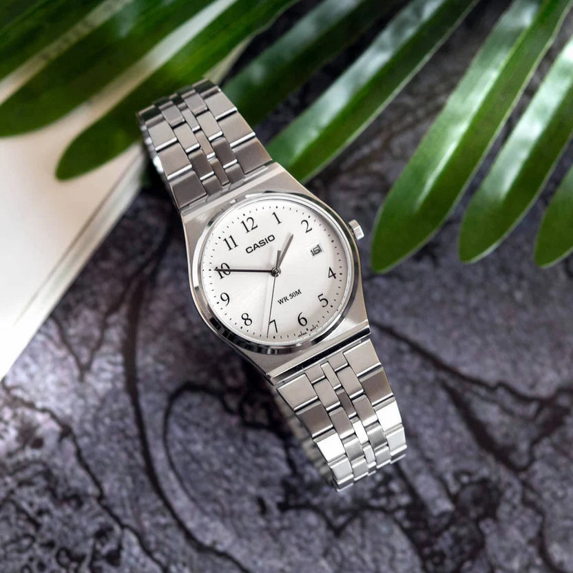 Reloj Casio MTP-B145D-7BV Plateado Acero 50M