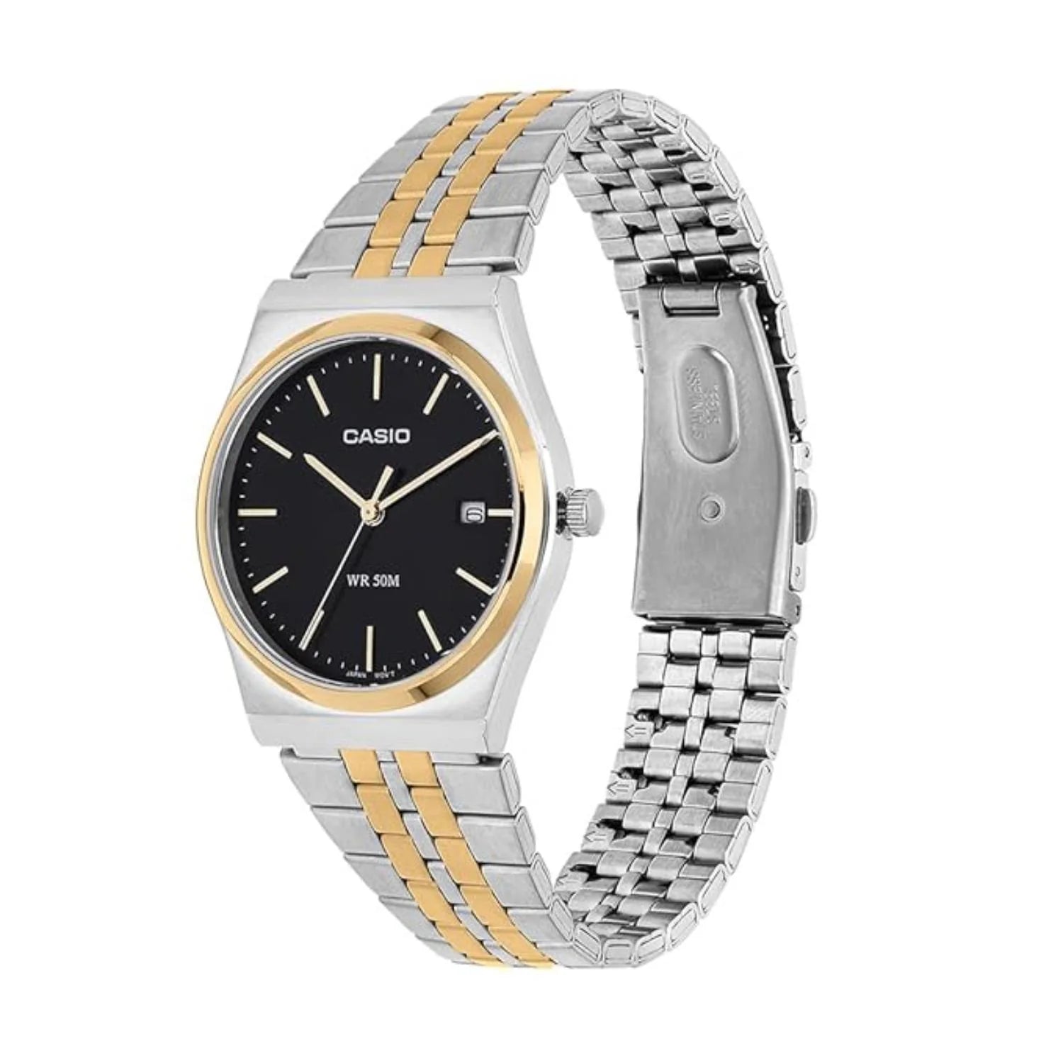 Reloj Casio MTP-B145SG-1AV Negro Acero Dorado 50M