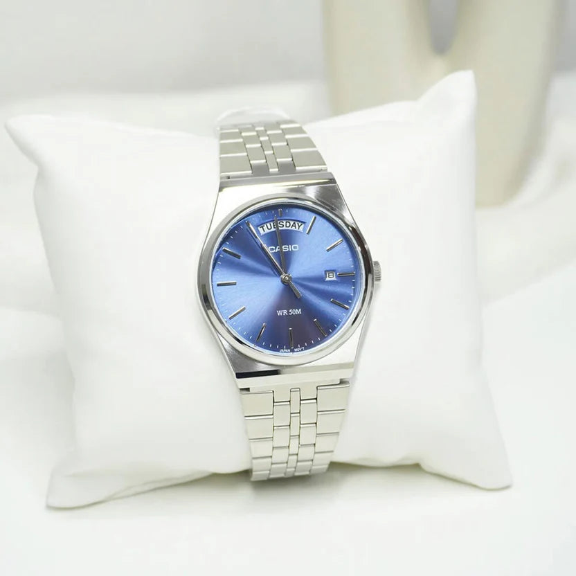 Reloj Casio MTP-B146D-2AV Acero Inoxidable Esfera Azul 50M