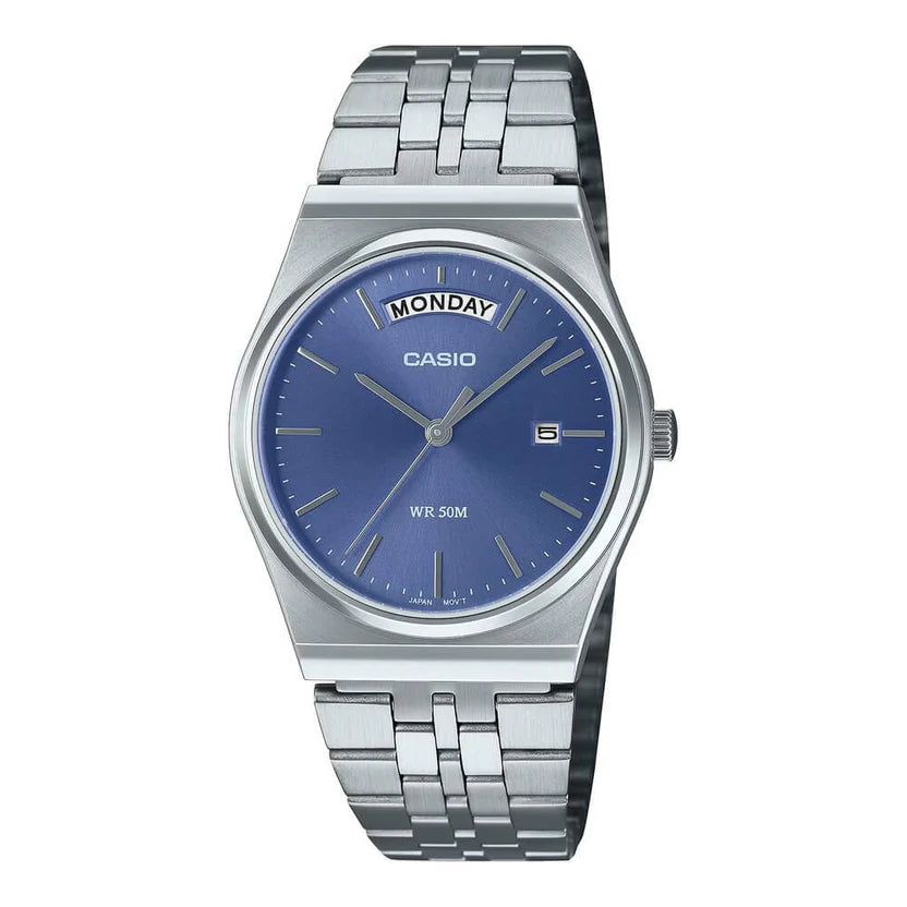 Reloj Casio MTP-B146D-2AV Acero Inoxidable Esfera Azul 50M