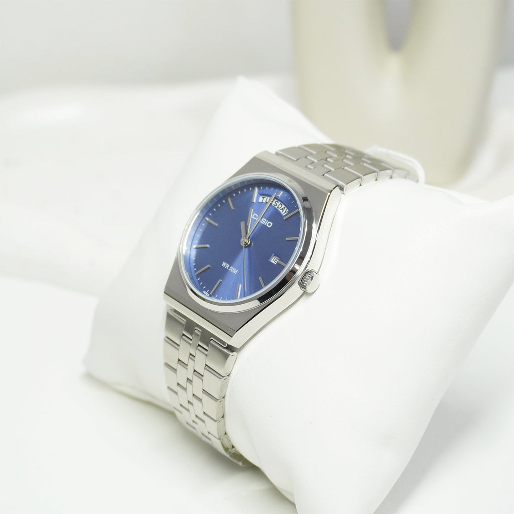 Reloj Casio MTP-B146D-2AV Acero Inoxidable Esfera Azul 50M