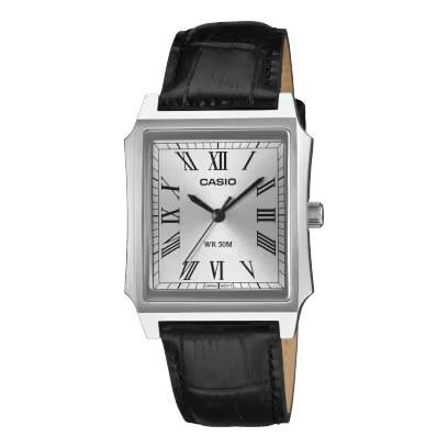Reloj Casio MTP-B190L-7BV Blanco Cuero Negro 50M
