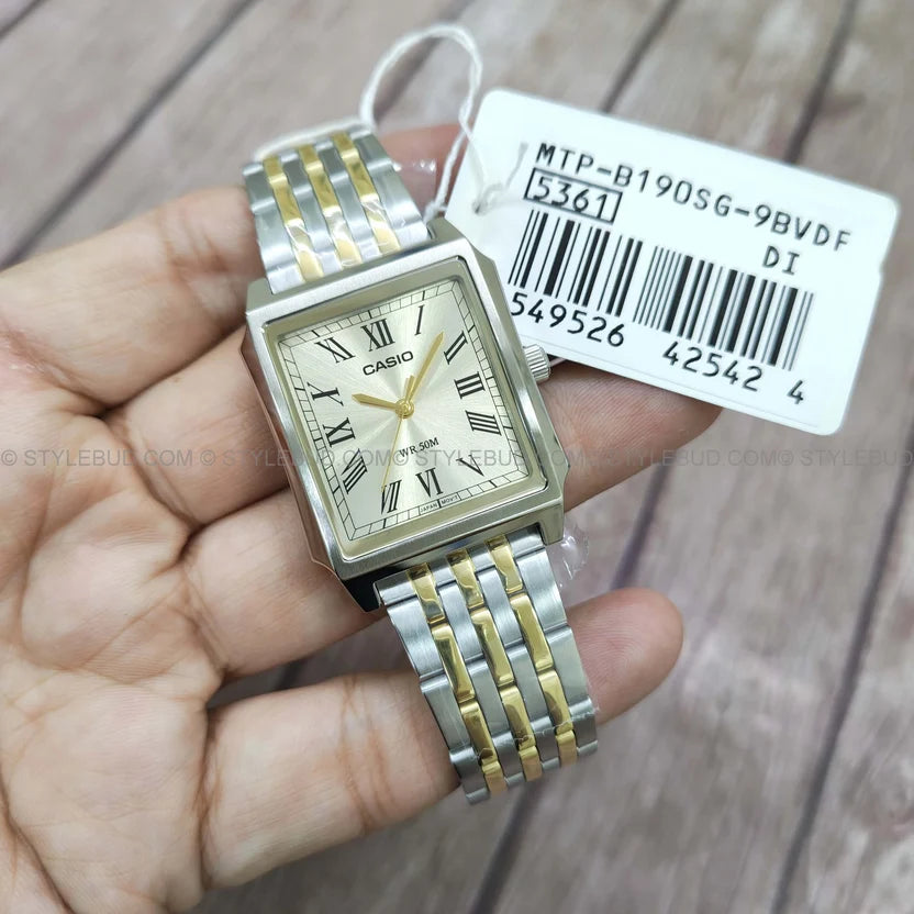 Reloj Casio MTP-B190SG-9BVD Bicolor Acero Dorado 50M