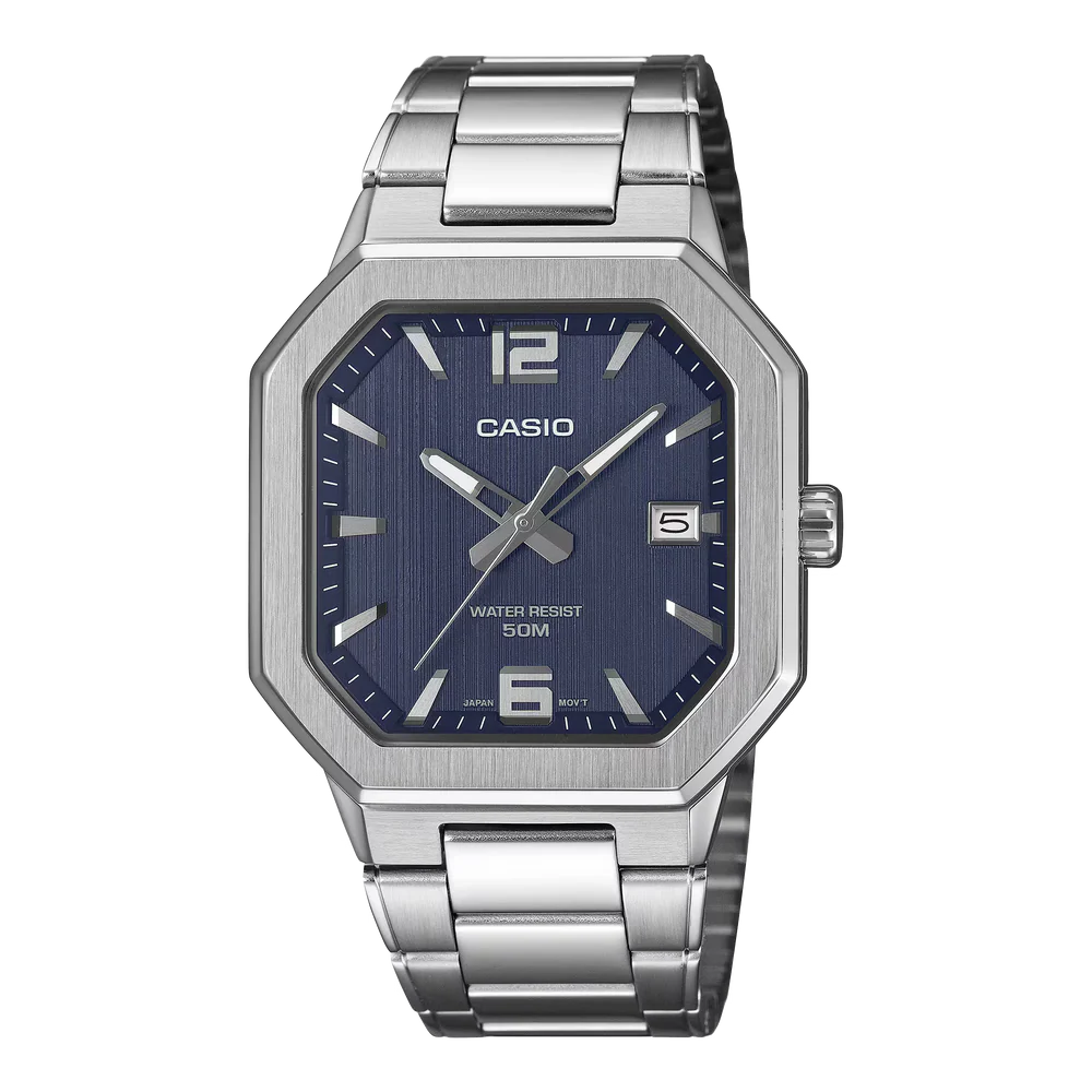 Reloj Casio MTP-B195D-2AV Acero Inoxidable Esfera Azul Minimalista 50M