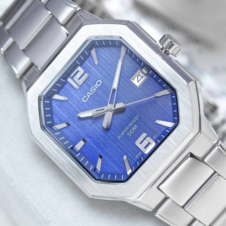 Reloj Casio MTP-B195D-2AV Acero Inoxidable Esfera Azul Minimalista 50M