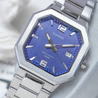 Reloj Casio MTP-B195D-2AV Acero Inoxidable Esfera Azul Minimalista 50M