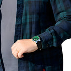 Reloj Casio MTP-B195L-3AV Correa de Cuero Verde Esfera Verde 50M