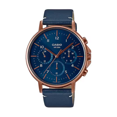 Reloj Casio MTP-E321RL-2AV Azul Cuero