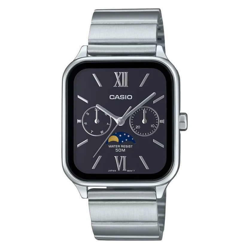 Reloj Casio MTP-M305D-1A2VDF Acero Fases Lunares Día Fecha 50M