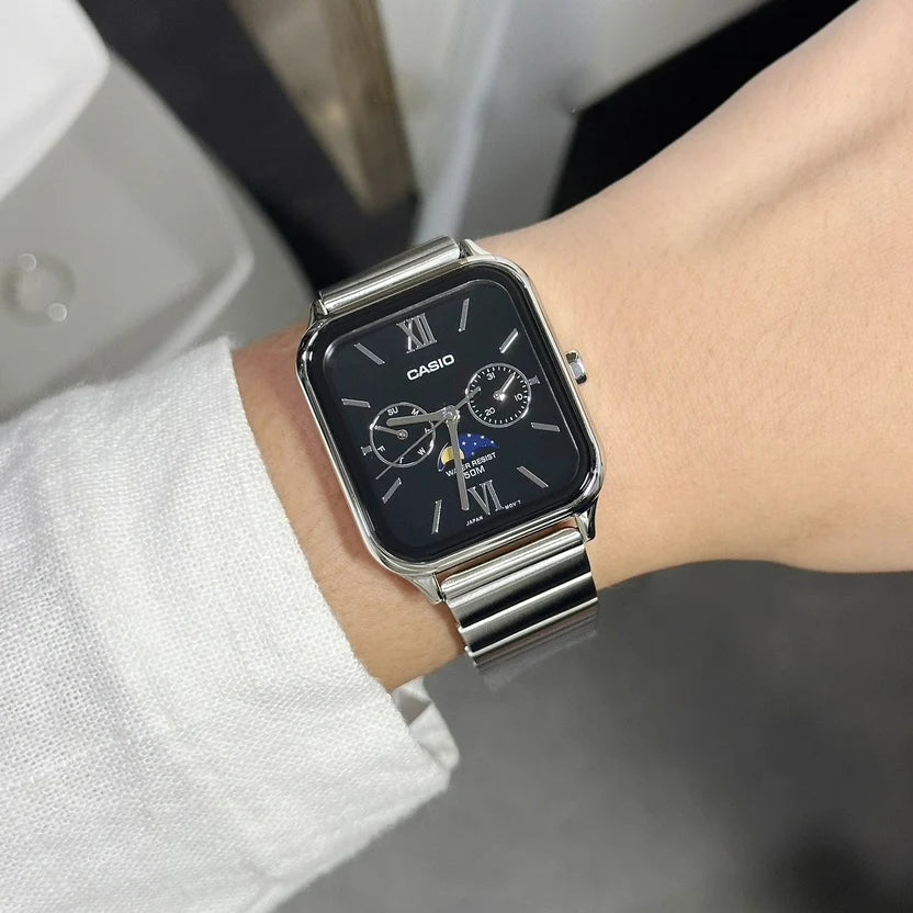 Reloj Casio MTP-M305D-1A2VDF Acero Fases Lunares Día Fecha 50M