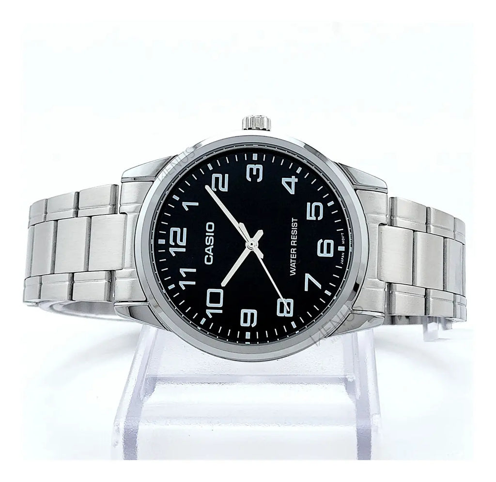 Reloj Casio MTP-V001D-1B Acero Inoxidable Esfera Negra Clásico
