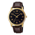 Reloj Casio MTP-V001GL-1B Dorado Correa de Cuero Café