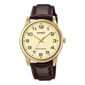 Reloj Casio MTP-V001GL-9B Dorado Correa de Cuero Café