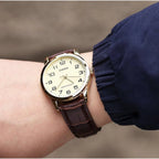 Reloj Casio MTP-V001GL-9B Dorado Correa de Cuero Café