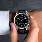 Reloj Casio MTP-V001L-1B Correa de Cuero Negro