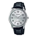 Reloj Casio MTP-V001L-7B Correa de Cuero Negro Esfera Blanca Clásico