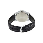 Reloj Casio MTP-V001L-7B Correa de Cuero Negro Esfera Blanca Clásico