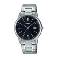 Reloj Casio MTP-V002D-1B3 Acero Inoxidable Esfera Negra Clásico Elegante