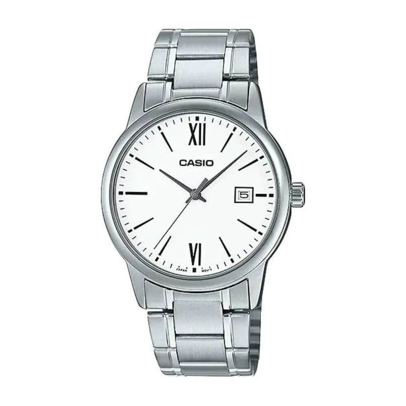 Reloj Casio MTP-V002D-7B3 Acero Inoxidable Esfera Blanca Clásico Elegante