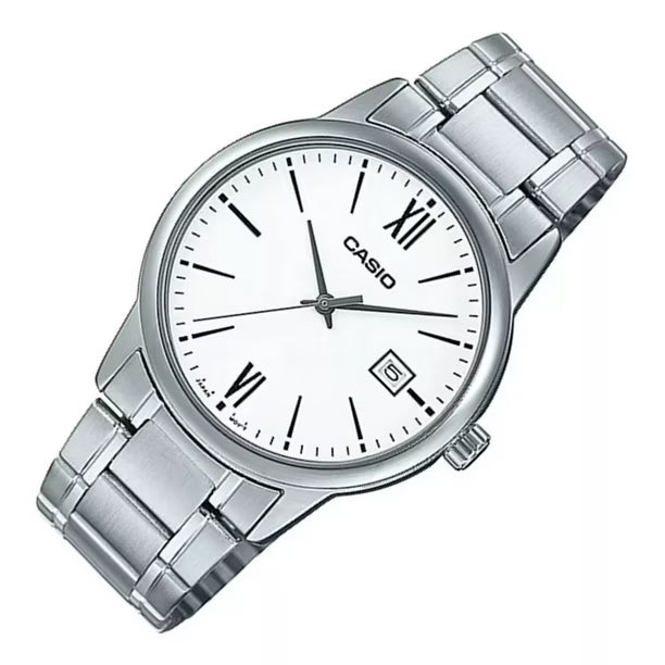 Reloj Casio MTP-V002D-7B3 Acero Inoxidable Esfera Blanca Clásico Elegante