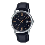 Reloj Casio MTP-V002L-1B3 Correa de Cuero Negro Fecha