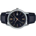 Reloj Casio MTP-V002L-1B3 Correa de Cuero Negro Fecha